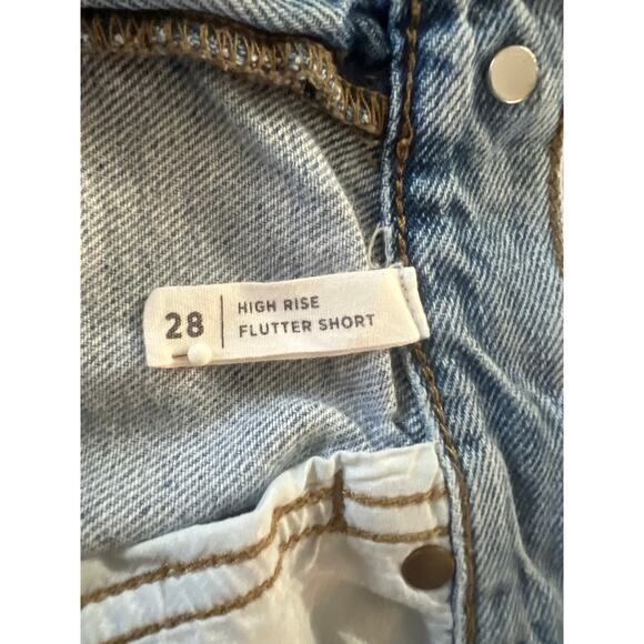 PacSun Flutter Denim Shorts High Rise Woman Size 28 Cut offs Festival Hot Pants - Picture 6 of 13